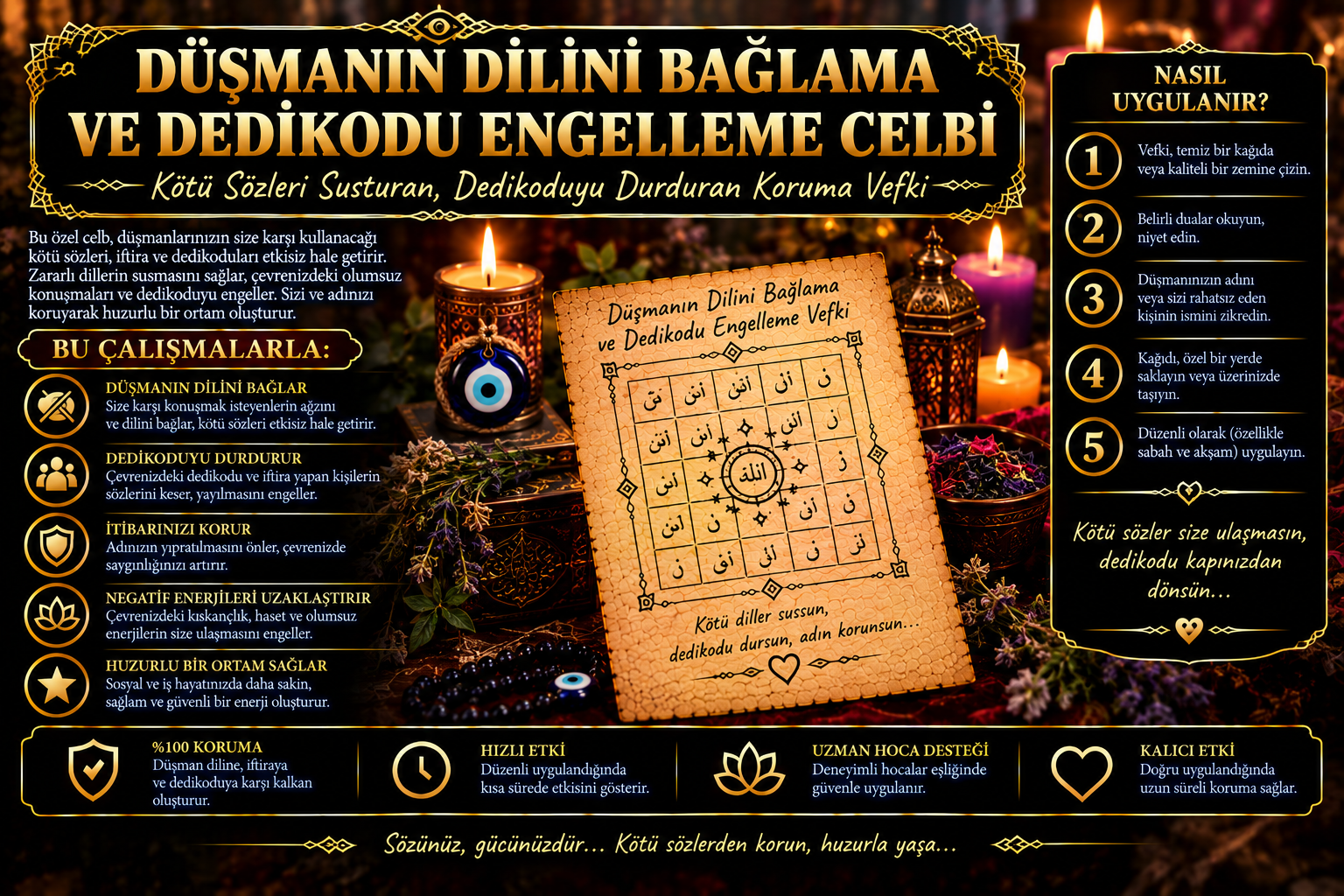 Düşmanın Dilini Bağlama ve Dedikodu Engelleme Celbi