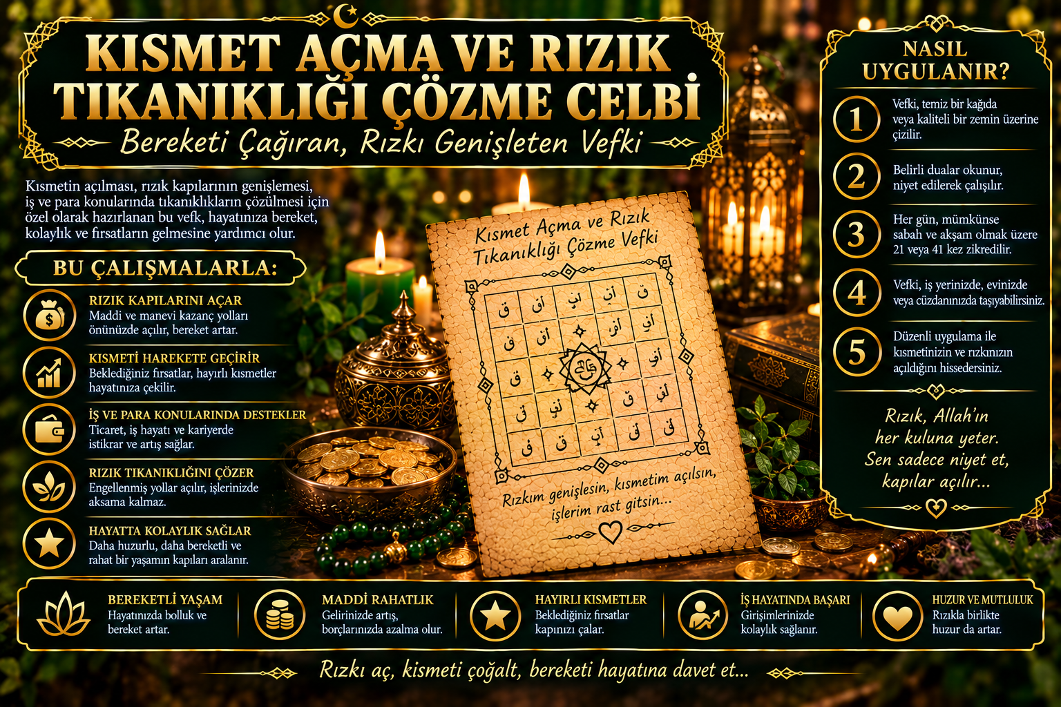 Kısmet Açma ve Rızık Tıkanıklığı Çözme Celbi